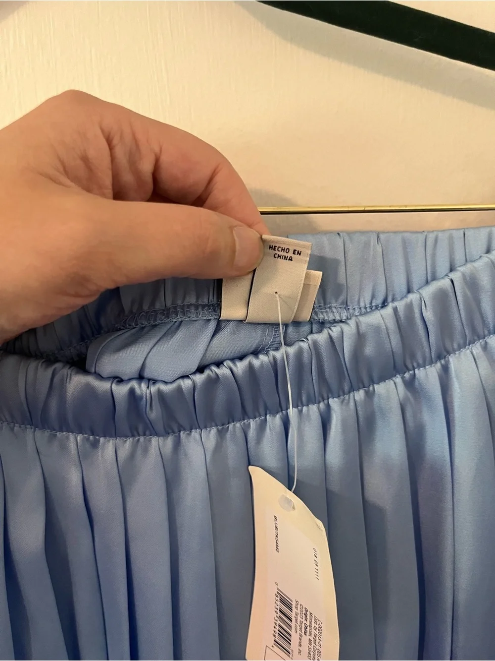 A New Day Pleated Satin Midi Skirt Sky Blue Plus Size 1X